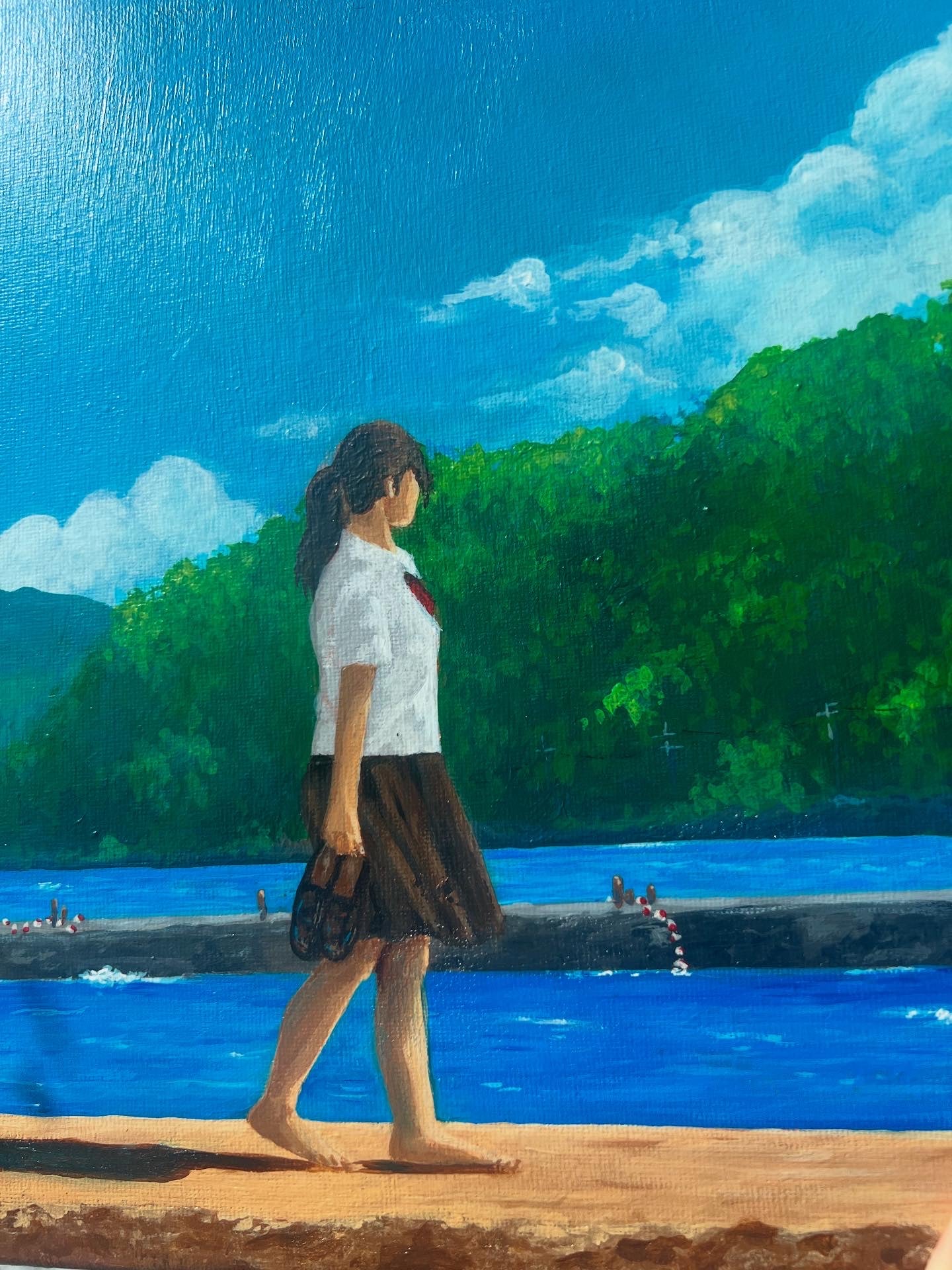 Begegnung auf dem Heimweg 30x40cm