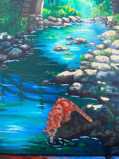 Die Brücke am Fluss 30x40cm