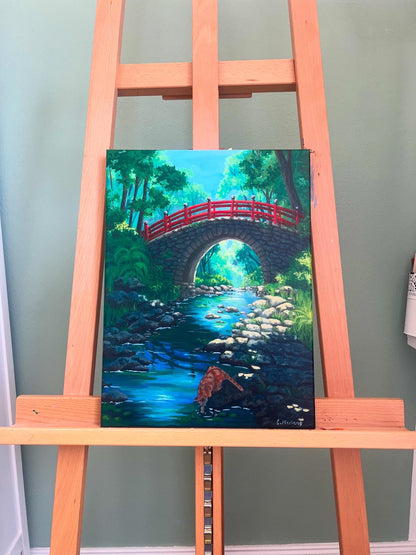 Die Brücke am Fluss 30x40cm