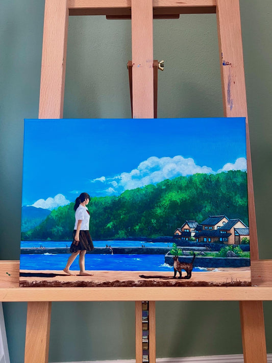 Begegnung auf dem Heimweg 30x40cm