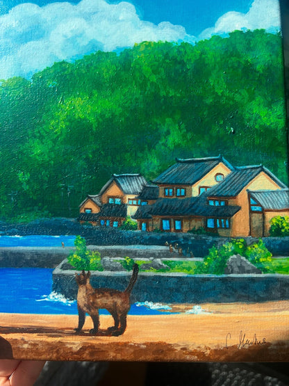 Begegnung auf dem Heimweg 30x40cm