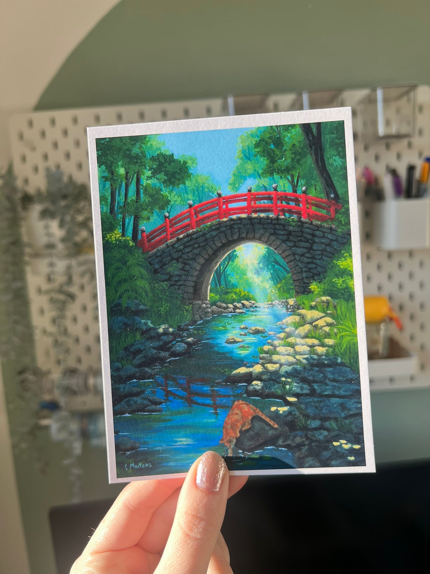 Die Brücke am Fluss 30x40cm