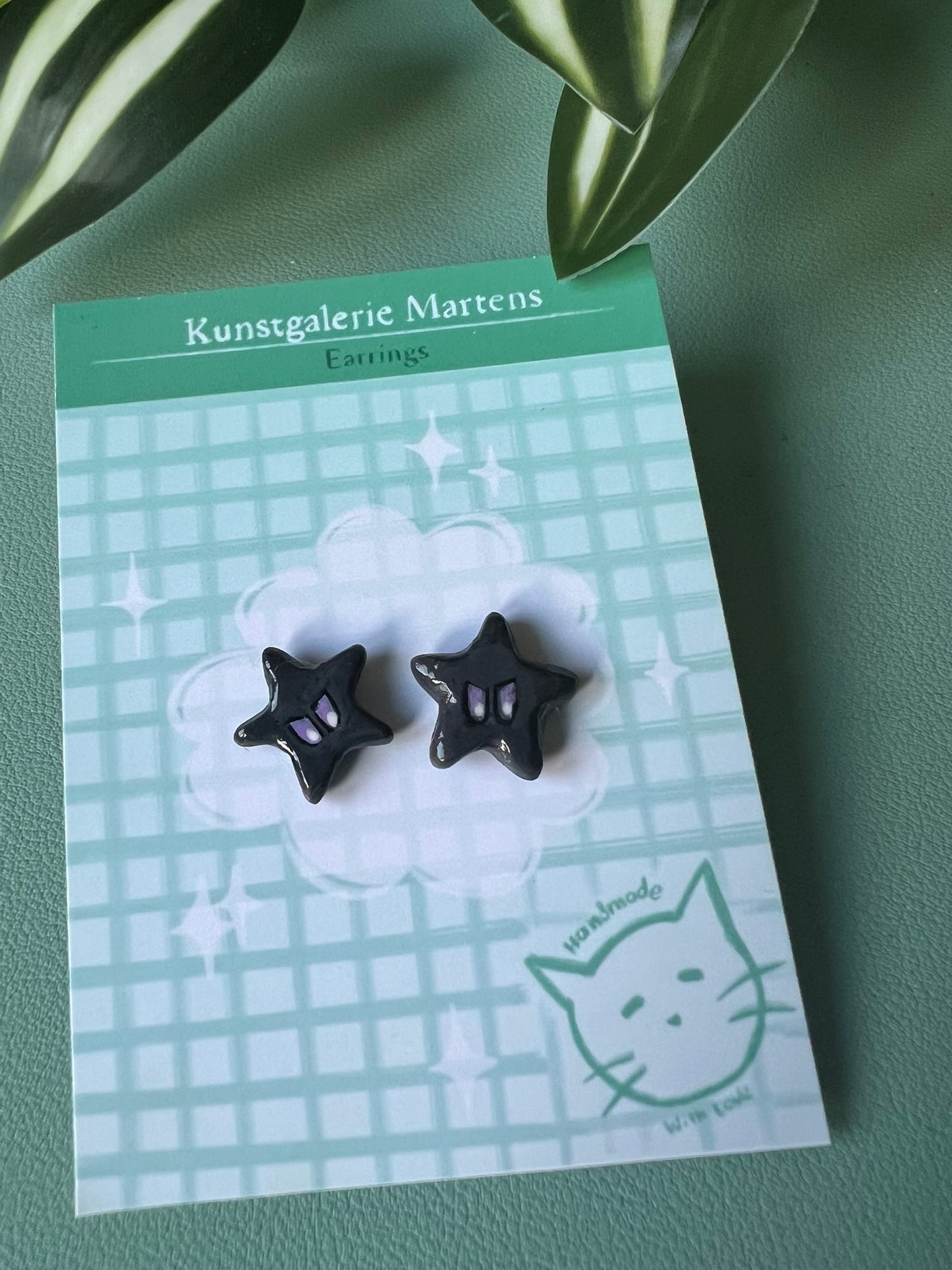 Schwarze Sternen Ohrringe