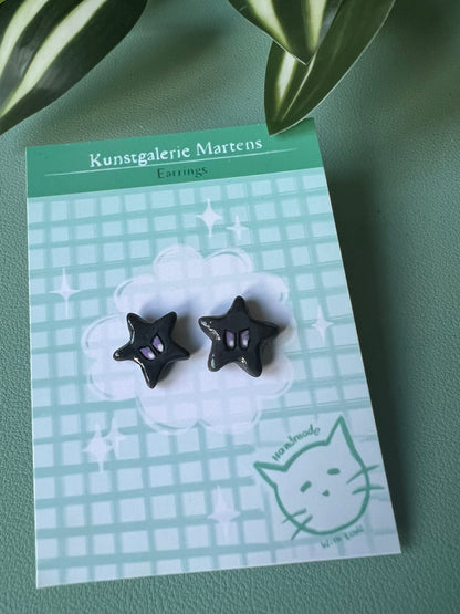 Schwarze Sternen Ohrringe