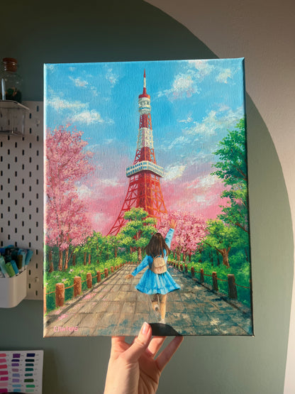 "Welcome to Japan" - Kirschblüten am Tokyo Tower