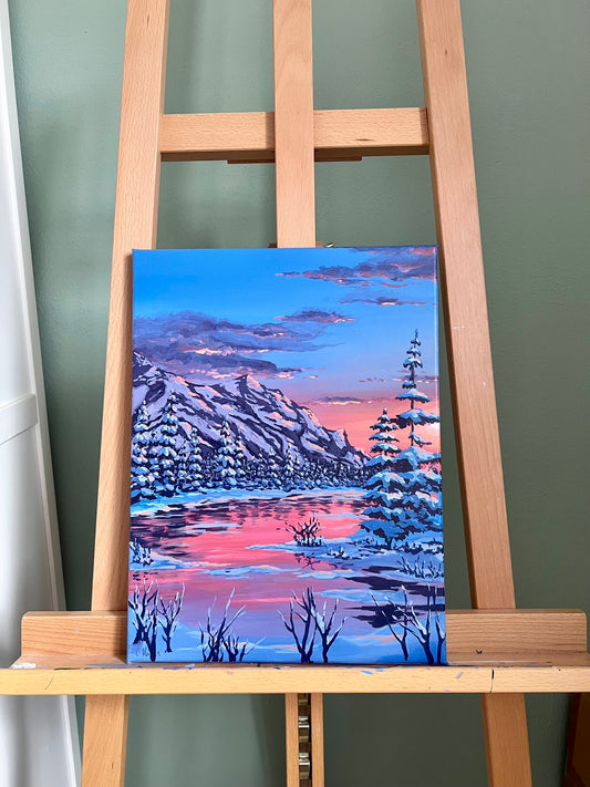 Bergsee im Winter 30x40cm