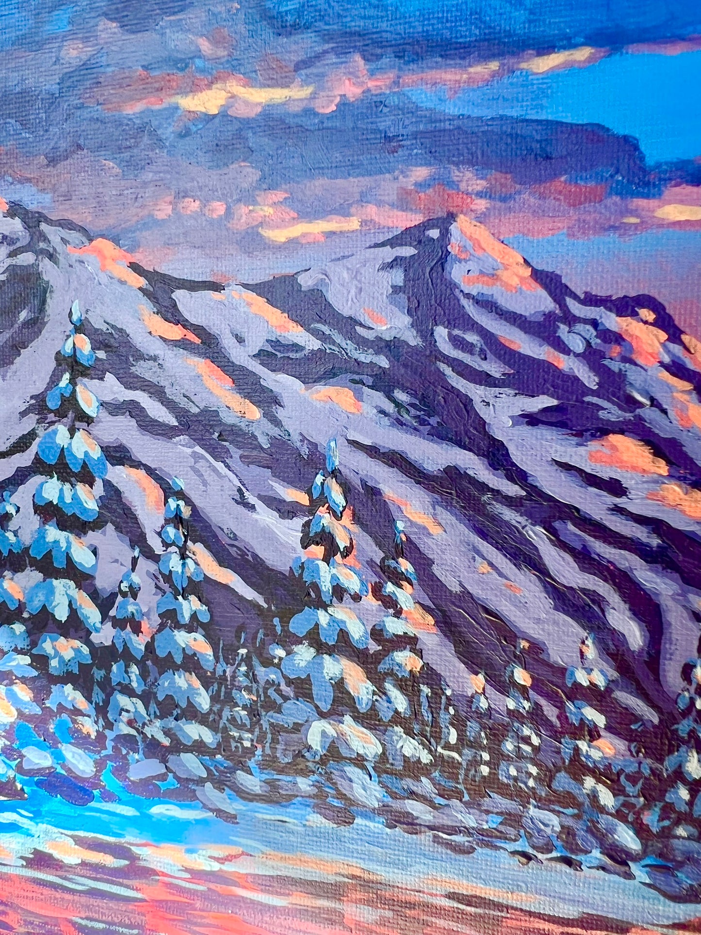 Bergsee im Winter 30x40cm