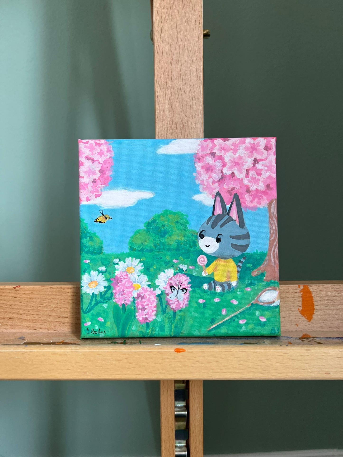 Relaxing Cat 14,5x14,5cm