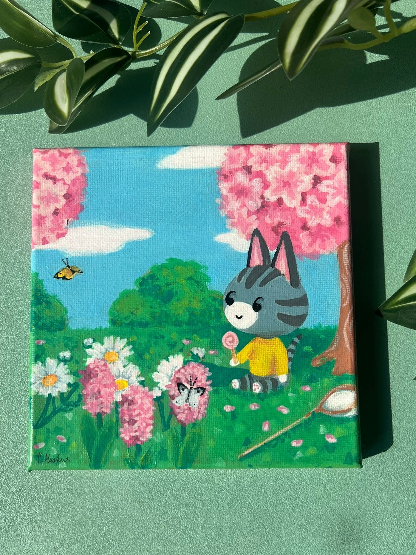 Relaxing Cat 14,5x14,5cm