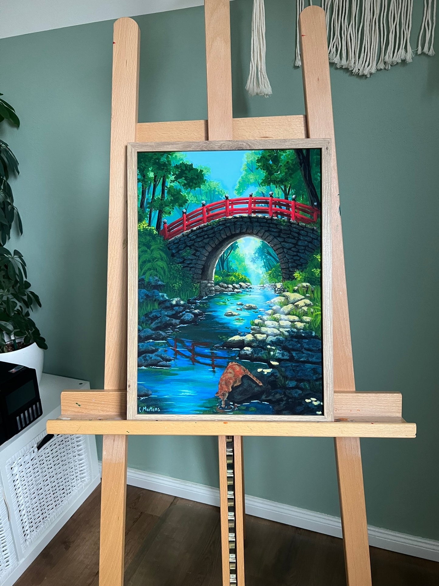 Die Brücke am Fluss 30x40cm